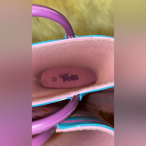 Pink W/ Blue Trolls Poppy Rain Boot - Picture 2 of 7